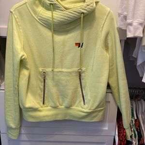 Aviator Nation washed neon yellow ninja hoodie xs